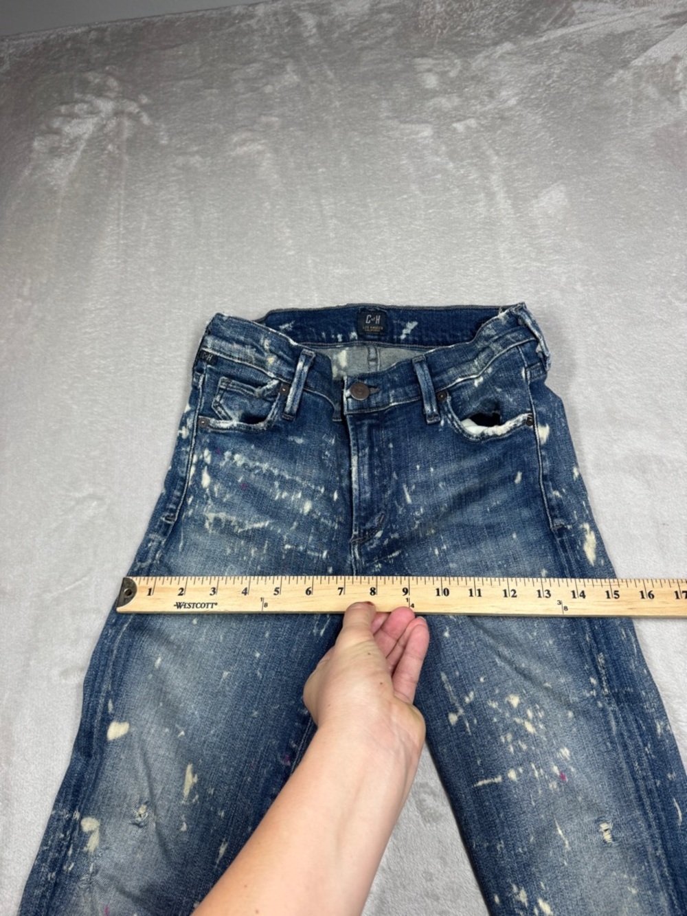 Citizens of Humanity COH Avedon Starry Night Paint Bleach Skinny Blue Jeans 28 - Picture 8 of 17
